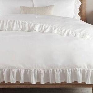 Discontinued Pottery Barn Tencel Ruffled Queen Duvet Cover